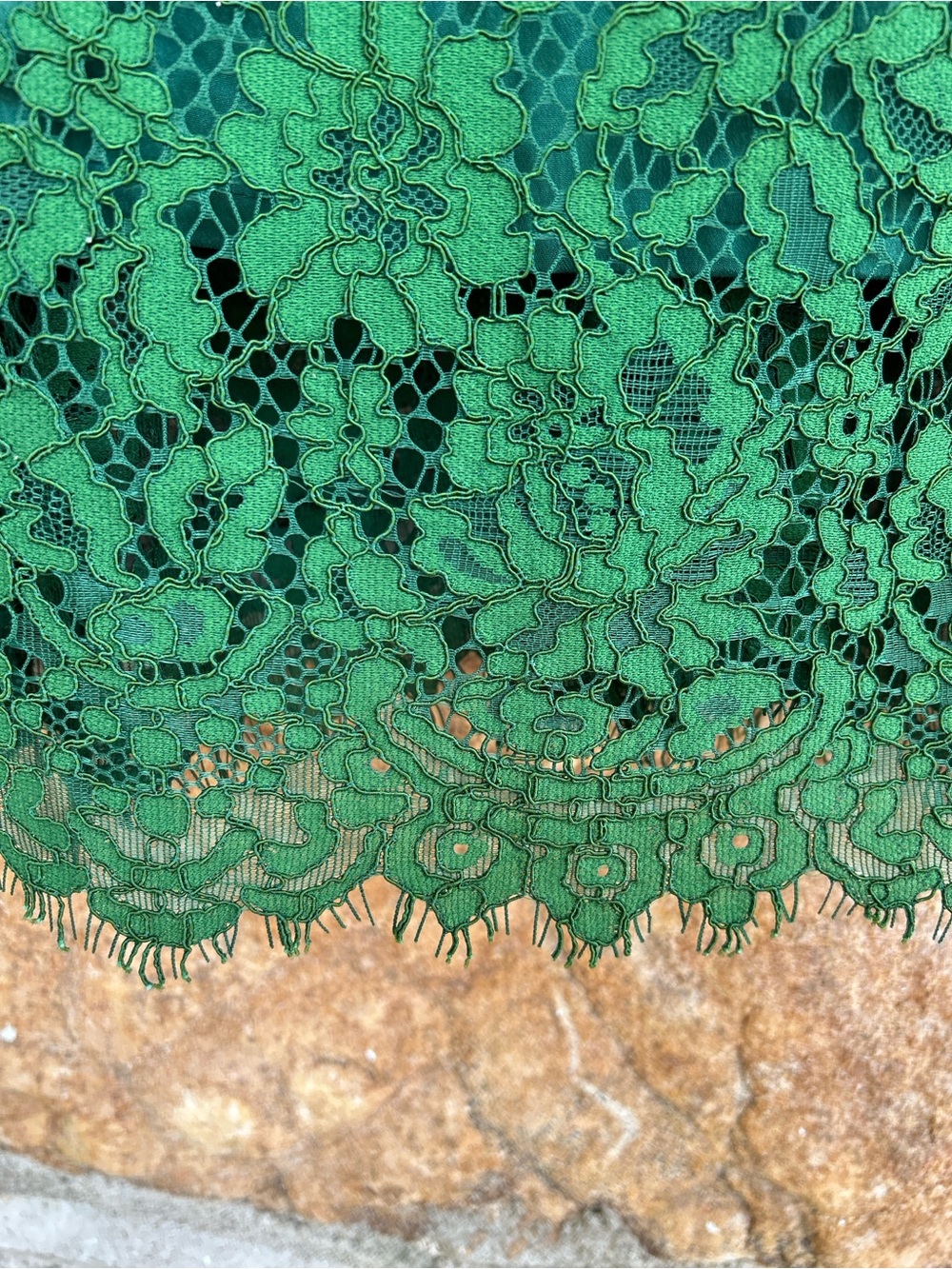 J. Crew Emerald Green Lace Spaghetti Strap Cocktail Dress Size 4 - Picture 6 of 9